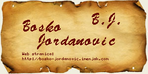 Boško Jordanović vizit kartica